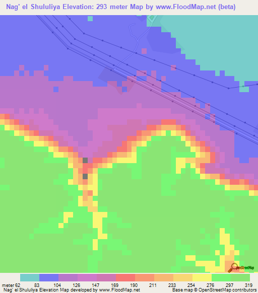 Nag' el Shululiya,Egypt Elevation Map