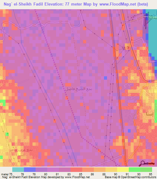 Nag` el-Sheikh Fadil,Egypt Elevation Map