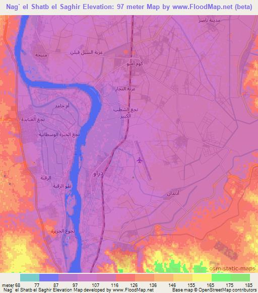 Nag` el Shatb el Saghir,Egypt Elevation Map