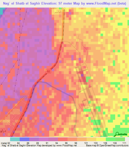 Nag` el Shatb el Saghir,Egypt Elevation Map