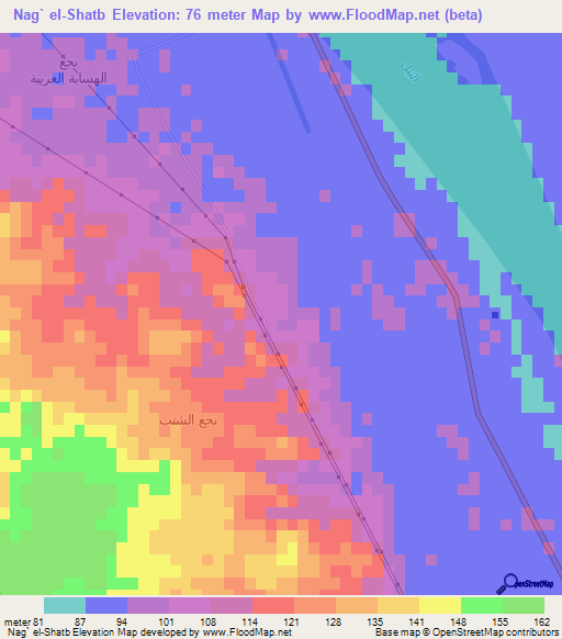 Nag` el-Shatb,Egypt Elevation Map