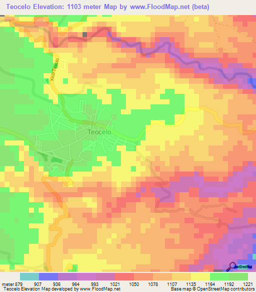 Teocelo,Mexico Elevation Map