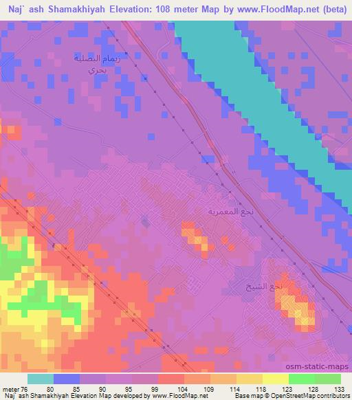 Naj` ash Shamakhiyah,Egypt Elevation Map