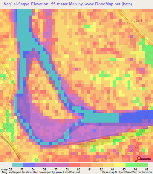 Nag` el-Saqya,Egypt Elevation Map