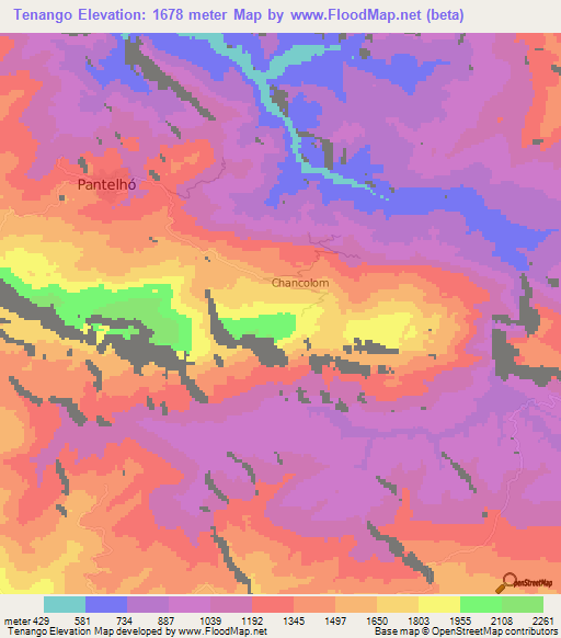 Tenango,Mexico Elevation Map