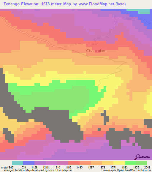 Tenango,Mexico Elevation Map