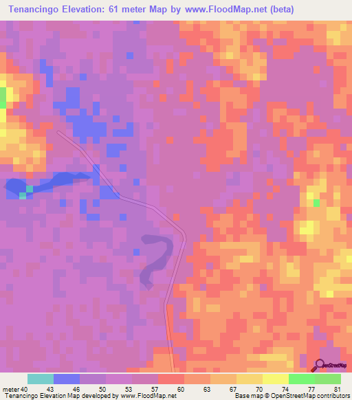 Tenancingo,Mexico Elevation Map