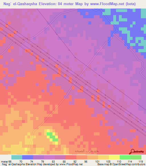 Nag` el-Qashaqsha,Egypt Elevation Map