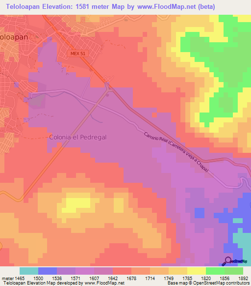 Teloloapan,Mexico Elevation Map