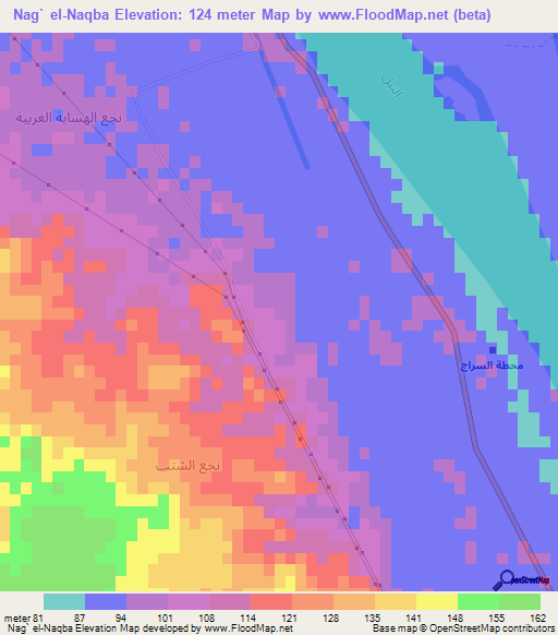 Nag` el-Naqba,Egypt Elevation Map