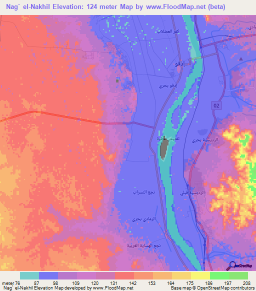 Nag` el-Nakhil,Egypt Elevation Map