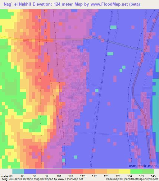 Nag` el-Nakhil,Egypt Elevation Map