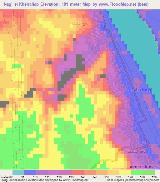 Nag` el-Kheirallab,Egypt Elevation Map