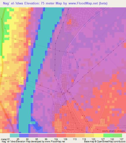 Nag` el-`Idwa,Egypt Elevation Map