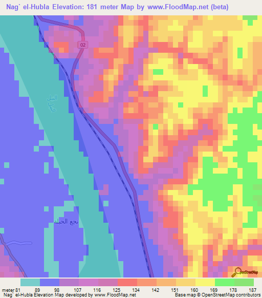 Nag` el-Hubla,Egypt Elevation Map