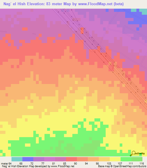 Nag` el Hish,Egypt Elevation Map