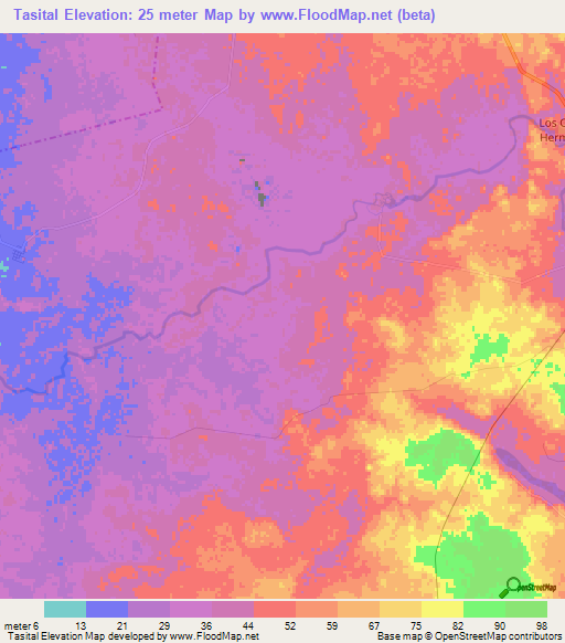 Tasital,Mexico Elevation Map