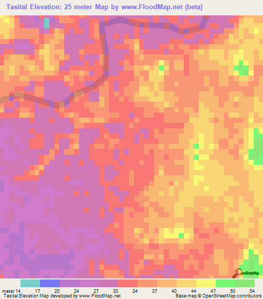 Tasital,Mexico Elevation Map