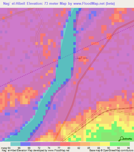 Nag` el-Hibeil,Egypt Elevation Map