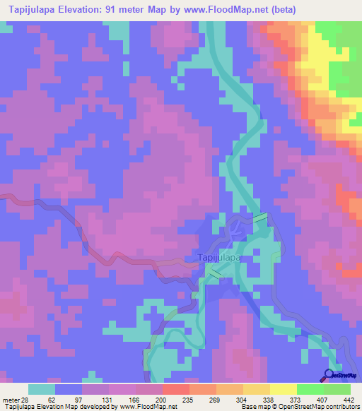 Tapijulapa,Mexico Elevation Map