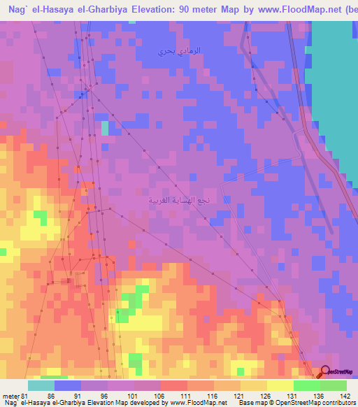 Nag` el-Hasaya el-Gharbiya,Egypt Elevation Map