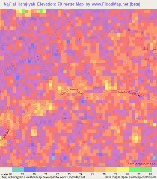 Naj` al Harajiyah,Egypt Elevation Map