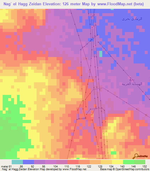 Nag` el Hagg Zeidan,Egypt Elevation Map