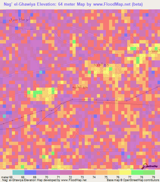 Nag' el-Ghawiya,Egypt Elevation Map