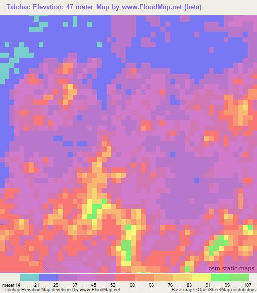 Talchac,Mexico Elevation Map