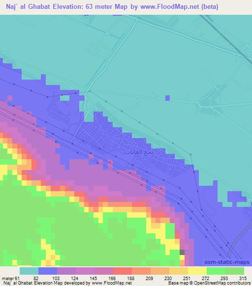 Naj` al Ghabat,Egypt Elevation Map