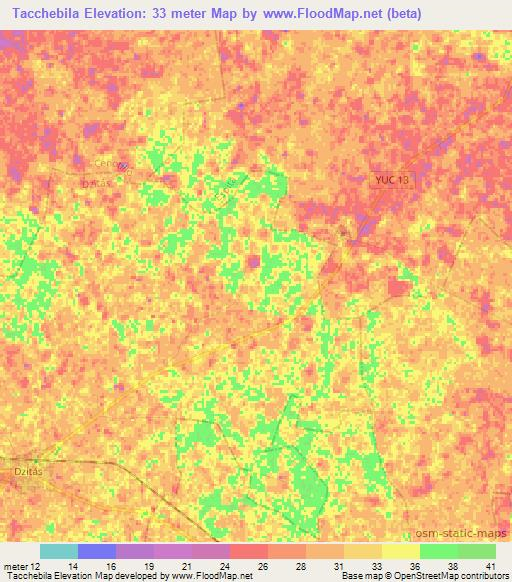 Tacchebila,Mexico Elevation Map