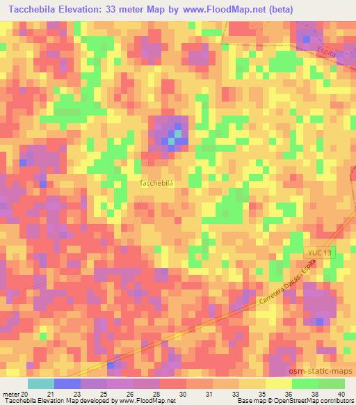 Tacchebila,Mexico Elevation Map