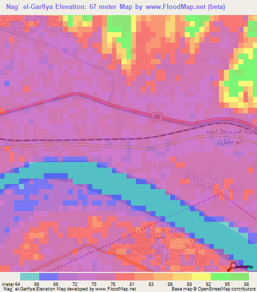 Nag` el-Garfiya,Egypt Elevation Map