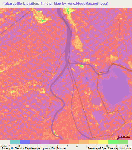 Tabasquillo,Mexico Elevation Map