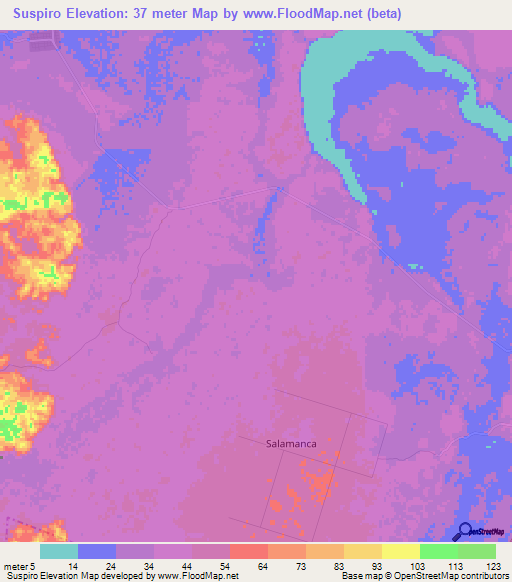 Suspiro,Mexico Elevation Map