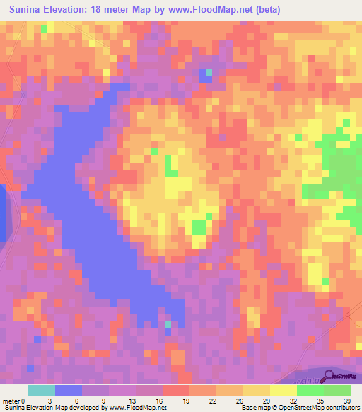 Sunina,Mexico Elevation Map