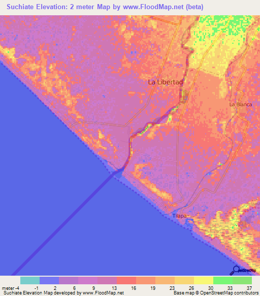 Suchiate,Mexico Elevation Map