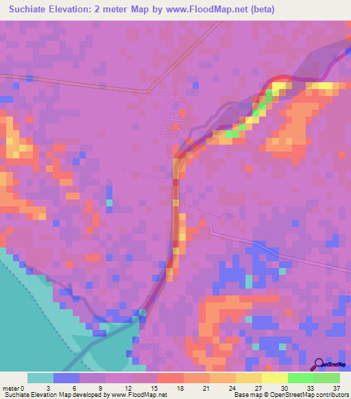 Suchiate,Mexico Elevation Map