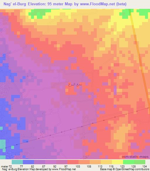 Nag' el-Burg,Egypt Elevation Map