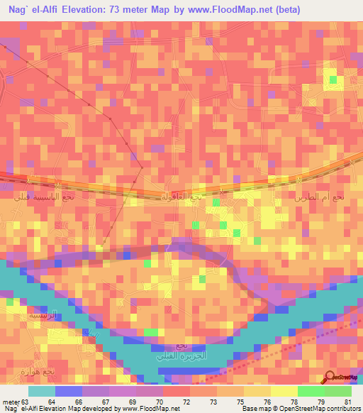 Nag` el-Alfi,Egypt Elevation Map