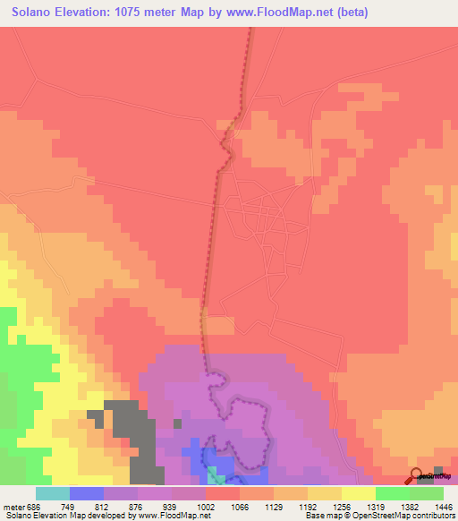 Solano,Mexico Elevation Map