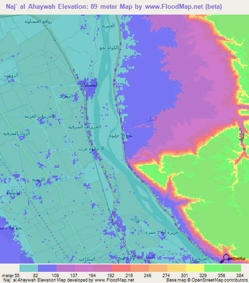 Naj` al Ahaywah,Egypt Elevation Map