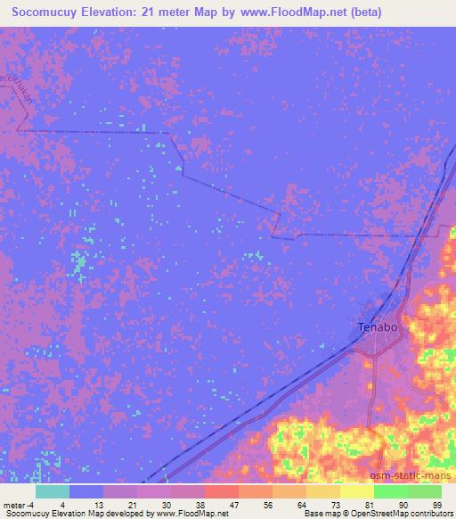 Socomucuy,Mexico Elevation Map