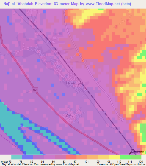 Naj` al `Ababdah,Egypt Elevation Map