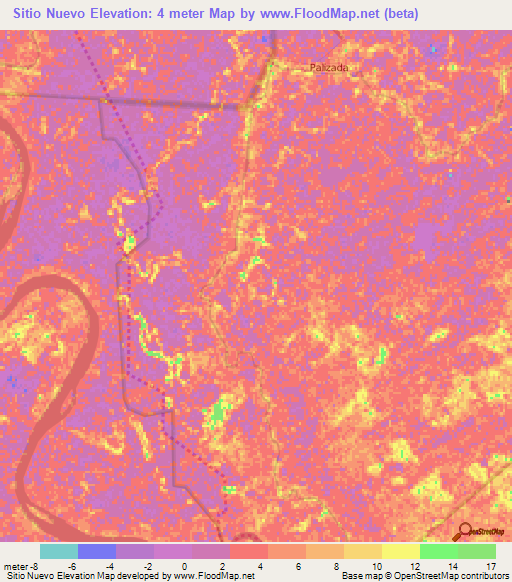 Sitio Nuevo,Mexico Elevation Map