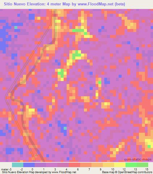 Sitio Nuevo,Mexico Elevation Map