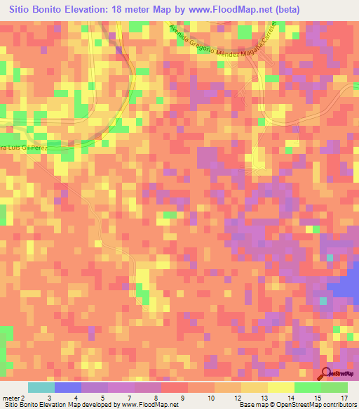 Sitio Bonito,Mexico Elevation Map