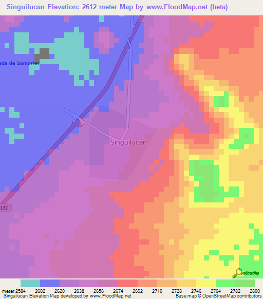 Singuilucan,Mexico Elevation Map