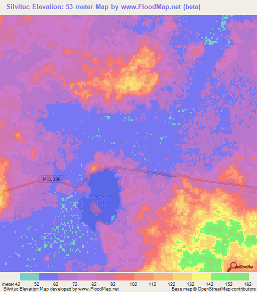 Silvituc,Mexico Elevation Map