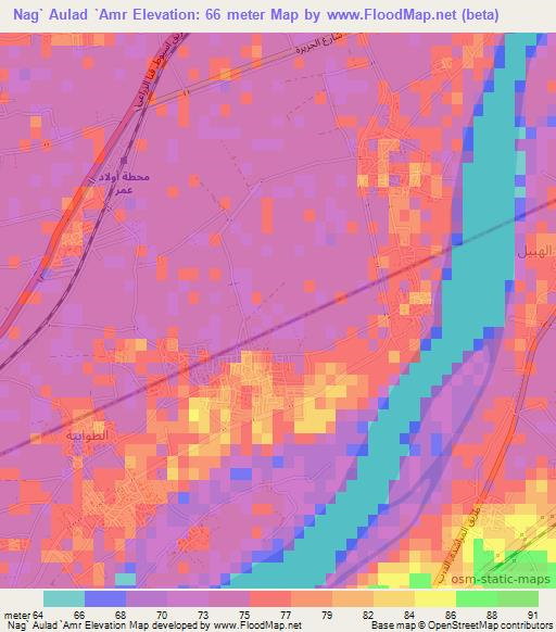 Nag` Aulad `Amr,Egypt Elevation Map